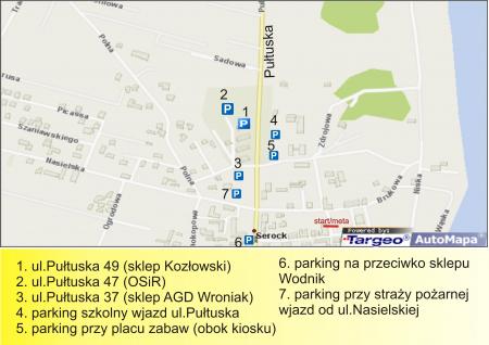 Mapa parkingów dla uczestników